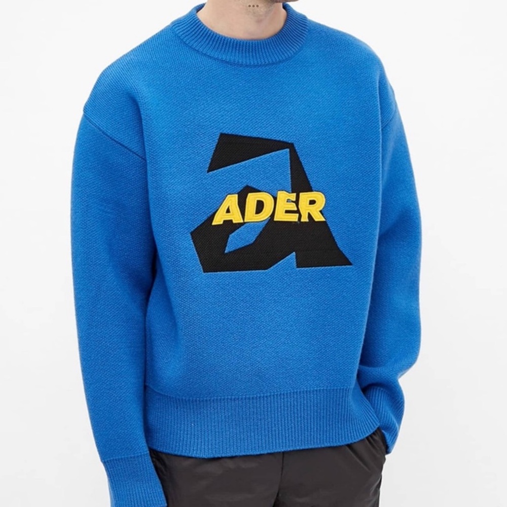 Ader Blue Crewneck Sweater for Men